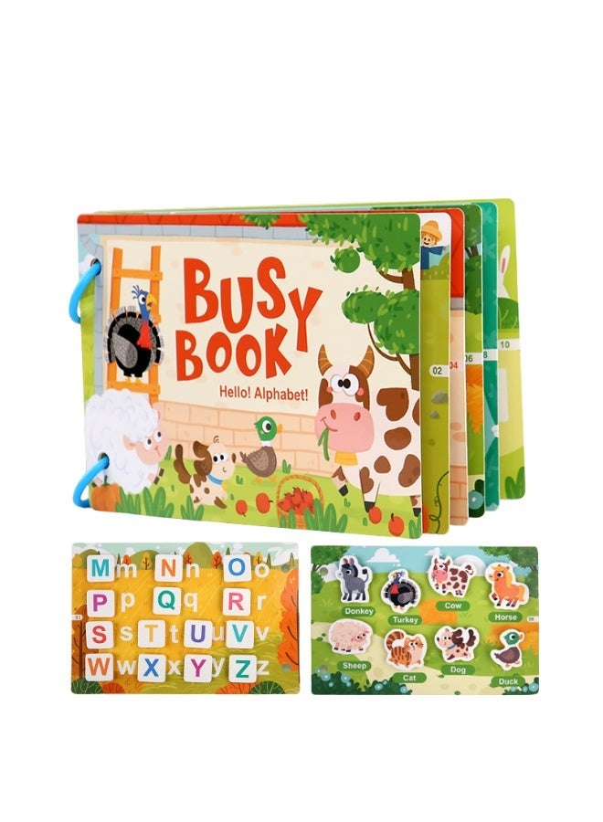 MTL Montessori Busy Book for Babies – Early Learning Quiet Book Educational Matching Toy for Kids ( Farm animal) - Image 1